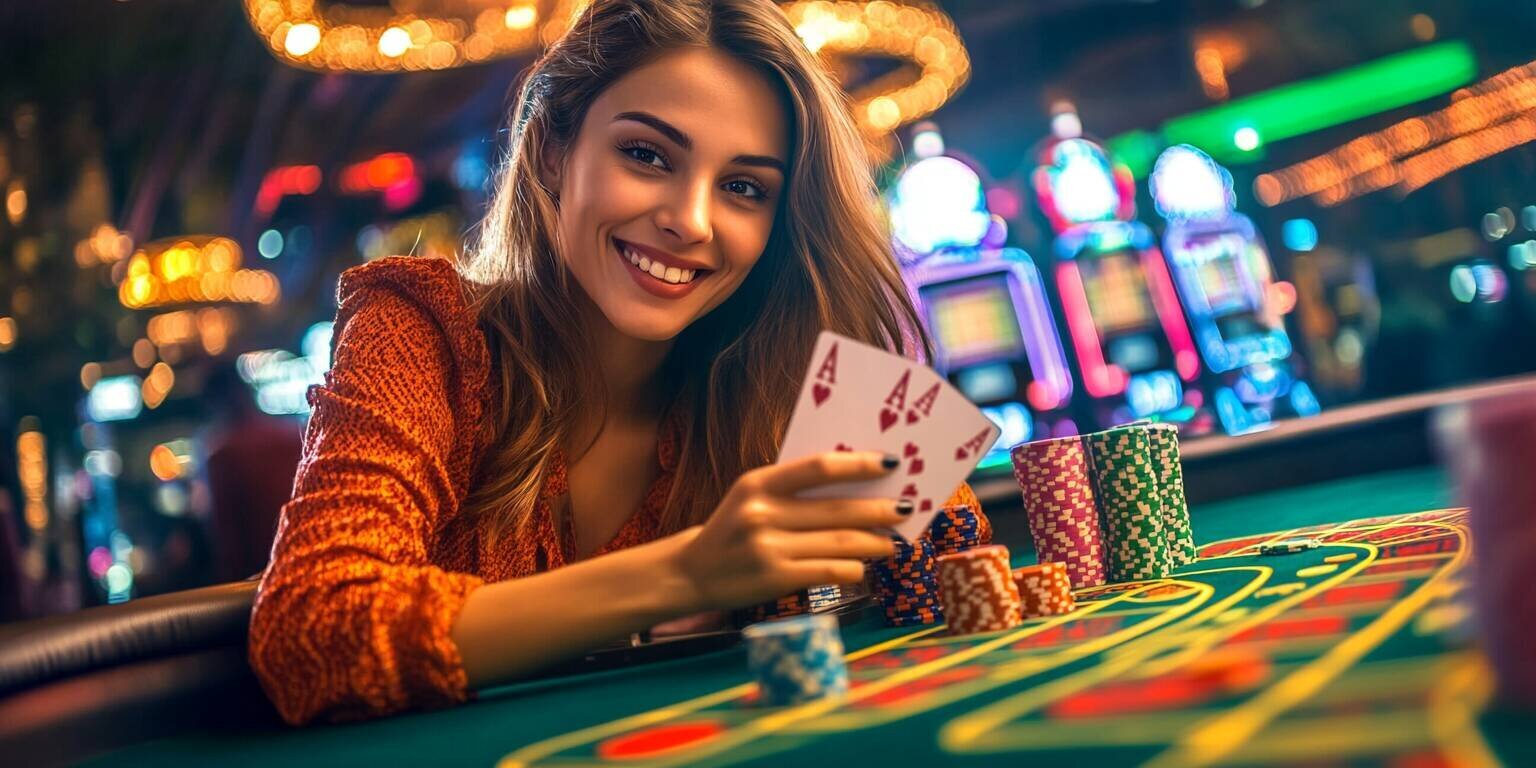 Woman playing casino games at BD9